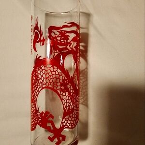 Vintage Hi-Ball Glass with Red Dragon